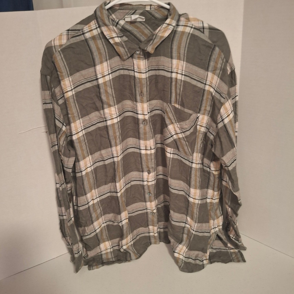 3/$15 J Jill Plaid Button Down Shirt‎ Long Sleeve Casual Women Size L